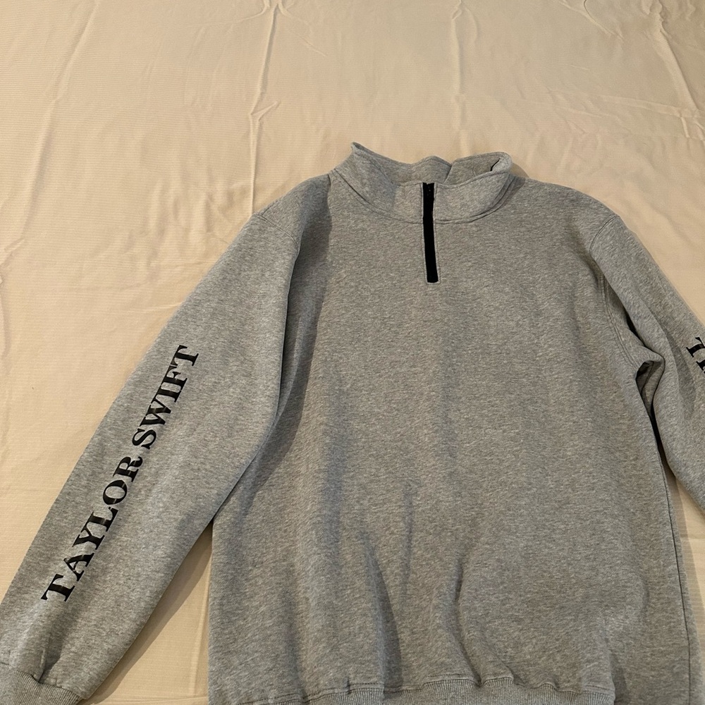 Knock off Taylor Swift Gray Quarter Zip Up Sweater with Mock Neck